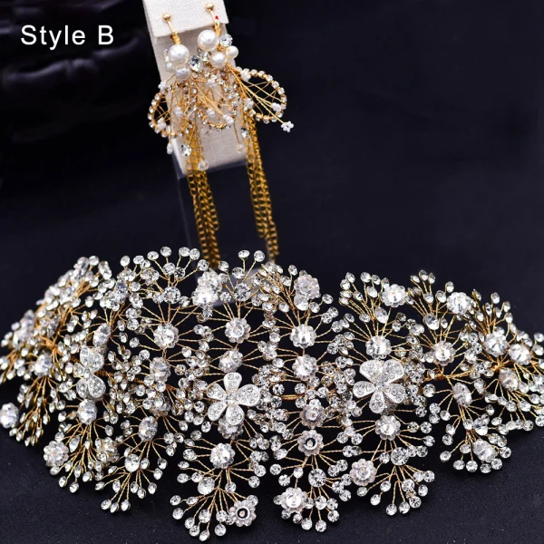Amazing / Unique Silver Rhinestone Flower Alloy Bridal Hair Accessories 2022 Wedding Accessories Headpieces Hair Hoop