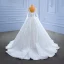 Haut de Gamme Blanche Perlage Paillettes Robe De Mariée 2022 Robe Boule V-Cou Manches Longues Dos Nu Longue Mariage