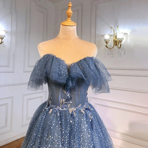 Charmant Meeresblau Ballkleider 2022 A Linie Bandeau Perlenstickerei Strass Pailletten Ärmellos Rückenfreies Sweep / Pinsel Zug Festliche Kleider