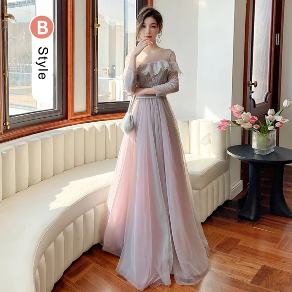 Chic / Belle Rougissant Rose Robe Demoiselle D'honneur 2022 Princesse Encolure Dégagée Paillettes Gonflée Manches Courtes Dos Nu Longue Robe Demoiselle D'honneur