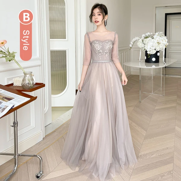 Chic / Beautiful Lace Flower Sequins Dusky Pink Bridesmaid Dresses 2022 A-Line / Princess Short Sleeve Backless Sash Floor-Length / Long Bridesmaid Dresses