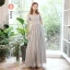 Modest / Simple Grey Bridesmaid Dresses 2022 A-Line / Princess Short Sleeve Backless Floor-Length / Long Bridesmaid Dresses