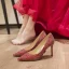 Chic / Beautiful Burgundy Sequins Wedding Shoes 2022 Leather 8 cm Stiletto Heels Pointed Toe Wedding Pumps High Heels