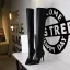 Fashion Black Street Wear Womens Boots 2022 9 cm Stiletto Heels Pointed Toe High Heels Boots