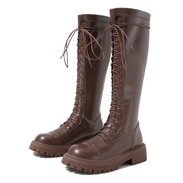 Mode Zwarte Winter Straatkleding Dames Laarzen 2022 Ronde Neus Waterdichte Platte Laarzen