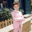 Fashion Candy Pink Bow Long Sleeve Boys Wedding Suits 2022 Coat Pants Shirt Tie Vest