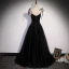 Chic / Beautiful Black Prom Dresses 2022 A-Line / Princess Spaghetti Straps Beading Sleeveless Backless Floor-Length / Long Formal Dresses