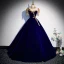 Chinese style Dark Green Suede Prom Dresses 2022 High Neck Beading Sequins Short Sleeve Rhinestone Tassel Floor-Length / Long Formal Dresses