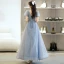 Charmant Bleu Ciel Glitter Robe De Bal 2022 Princesse Encolure Dégagée Perlage Paillettes Manches Courtes Dos Nu Longue Robe De Ceremonie