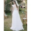 Chic / Beautiful White Lace Flower Wedding Dresses 2022 A-Line / Princess Scoop Neck Sleeveless Floor-Length / Long Wedding