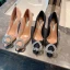 Charming Nude Rhinestone Lace Flower Evening Party Pumps 2022 8 cm Stiletto Heels Pointed Toe Pumps High Heels