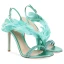 Sexy Champagne Prom Cocktail Party Womens Sandals 2022 Leather Feather Rhinestone 9 cm Stiletto Heels Open / Peep Toe Womens Sandals High Heels