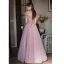 Chic / Belle Rougissant Rose Perlage Paillettes Robe De Bal 2022 Princesse Volants De l'épaule Manches Courtes Dos Nu Longue Robe De Ceremonie