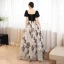 Élégant Noire Robe De Bal 2023 Princesse Faux Diamant Encolure Carrée Manches Courtes Dos Nu Longue Promo Robe De Ceremonie