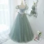 Mode Vert Citron Robe De Bal 2022 Robe Boule Encolure Carrée Gonflée Manches Courtes Dos Nu Noeud Ceinture Longue Robe De Ceremonie