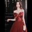 Chic / Beautiful Burgundy Prom Dresses 2022 A-Line / Princess Strapless Bow Sleeveless Backless Floor-Length / Long Formal Dresses