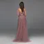 Haut de Gamme Rose Sombre Perlage Paillettes Robe De Soirée 2022 Trompette / Sirène Col v profond Ceinture Manches Longues Dos Nu Longue Soirée Robe De Ceremonie
