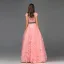 Chic / Beautiful Candy Pink Leaf Lace Prom Dresses 2022 A-Line / Princess Scoop Neck Sleeveless Floor-Length / Long Formal Dresses