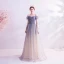 Charmant Bleu Ciel Dégradé De Couleur Robe De Bal 2020 Princesse Bretelles Spaghetti Faux Diamant Glitter Tulle Manches Courtes Dos Nu Longue Robe De Ceremonie