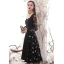 Fashion Black Homecoming Graduation Dresses 2020 A-Line / Princess Star Sequins Square Neckline Long Sleeve Tea-length Formal Dresses