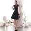 Modest / Simple Black Homecoming Graduation Dresses 2020 A-Line / Princess V-Neck Long Sleeve Knee-Length Formal Dresses