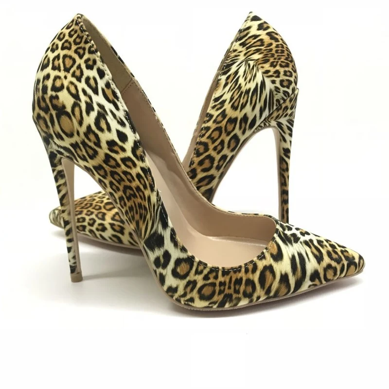 Botas De Cuero De Cuero Con Estampado Animal/Estampado De Leopardo