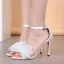 Prisvärd Casual Elfenben Sandaler Dam 2020 Ankelband Rosett 10 cm Stilettklackar Peep Toe Högklackade
