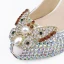 Błyszczące Multi-Kolory Rhinestone Buty Ślubne 2020 Skórzany Perła 12 cm Szpilki Peep Toe Ślub Czółenka