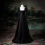 Elegant Black Pearl Prom Dresses 2025 A-Line / Princess Square Neckline Short Sleeve Backless Floor-Length / Long Prom Formal Dresses