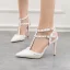 Mode Schwarz Abend Niet Sandalen Damen 2020 T-Riemen 10 cm Stilettos Spitzschuh Sandaletten