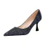 Charming Black Sequins Wedding Shoes 2020 7 cm Stiletto Heels Pointed Toe Wedding Pumps