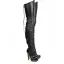 Unique Schwarz Karneval Club Stiefel Damen 2020 Leder 14 cm Stilettos Runde Zeh Stiefel