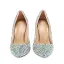 Charming Multi-Colors Rhinestone Wedding Shoes 2020 Leather 11 cm Stiletto Heels Pointed Toe Wedding Pumps