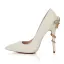 Mode Ivoire Perle Chaussure De Mariée 2020 Cuir 11 cm Talons Aiguilles À Bout Pointu Mariage Escarpins