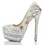 Charmant Ivory / Creme Brautschuhe 2020 Leder Perle Kristall Strass 15 cm Stilettos Runde Zeh Hochzeit Pumps