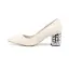 Mooie / Prachtige Ivoor Parel Bruidsschoenen 2020 Leer Rhinestone 6 cm Dikke Hak Spitse Neus Huwelijk Pumps
