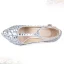 Charmant Silber Kristall Brautschuhe 2020 Leder Strass T-Riemen 11 cm Stilettos Hochzeit Spitzschuh Pumps