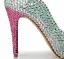 Fashion Multi-Colors Evening Party Womens Shoes 2020 Leather Rhinestone Butterfly 12 cm Stiletto Heels Open / Peep Toe High Heels