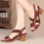 Erschwinglich Schwarz Freizeit Sandalen Damen 2020 6 cm Thick Heels Peeptoes Sandaletten