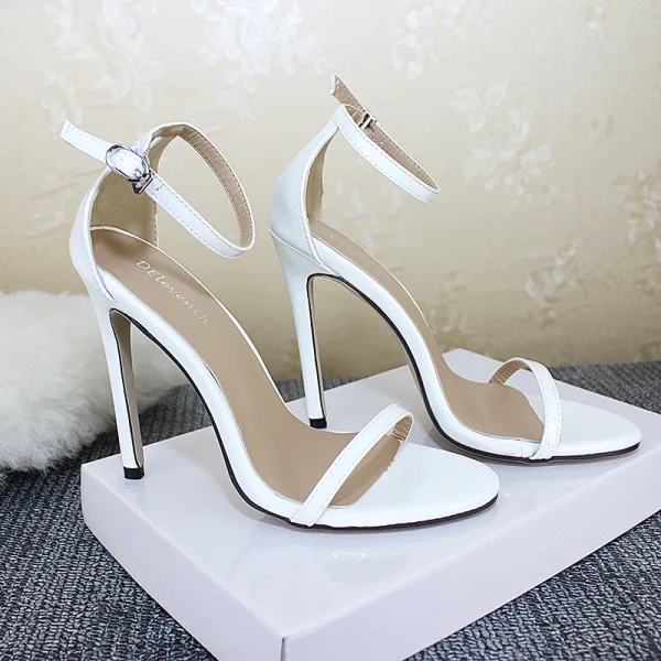 Seksowne Czerwone Przypadkowy Sandały Damskie 2020 Z Paskiem 11 cm Szpilki Peep Toe Sandały