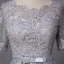 Abordable Gris Robe De Bal 2018 Princesse Noeud En Dentelle Fleur Encolure Dégagée Manches Courtes Longue Robe De Ceremonie