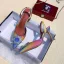 Fashion Rainbow Multi-Colors Casual Womens Sandals 2020 Rhinestone 8 cm Stiletto Heels Pointed Toe Sandals