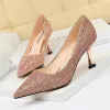 Sparkly Gold Glitter Evening Party Pumps 2020 Sequins 7 cm Stiletto Heels Pointed Toe Pumps