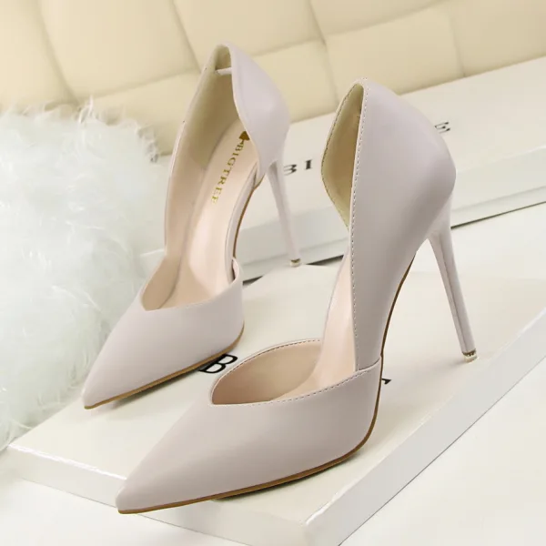 Schöne Pink Abend Hochhackige 2020 10 cm Stilettos Spitzschuh Damenschuhe