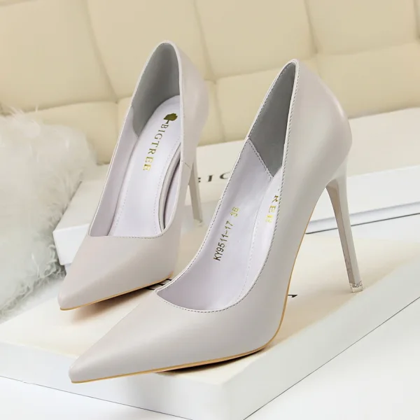 Schlicht Rosa Strassenmode Pumps 2020 10 cm Stilettos Spitzschuh Pumps