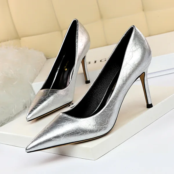 Vintage Dunkelgrün Abend Pumps 2020 8 cm Stilettos Spitzschuh Pumps