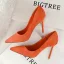 Affordable Orange Casual Pumps 2020 Suede 9 cm Stiletto Heels Pointed Toe Pumps