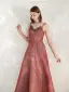 Scintillantes Glitter Rouge Robe De Bal 2020 Princesse Bretelles Spaghetti Sans Manches Dos Nu Longue Robe De Ceremonie