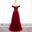 Chic / Belle Bordeaux Robe De Soirée 2020 Princesse Daim Encolure Dégagée Étoile Paillettes Faux Diamant Manches Courtes Dos Nu Longue Robe De Ceremonie