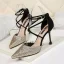 Affordable Silver Evening Party Sequins Womens Shoes 2020 X-Strap 9 cm Stiletto Heels Pointed Toe Heels